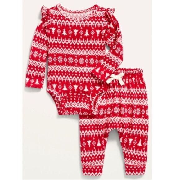 Ruffle Sleeve Fair Isle Matching Set - Picture 1 of 4
